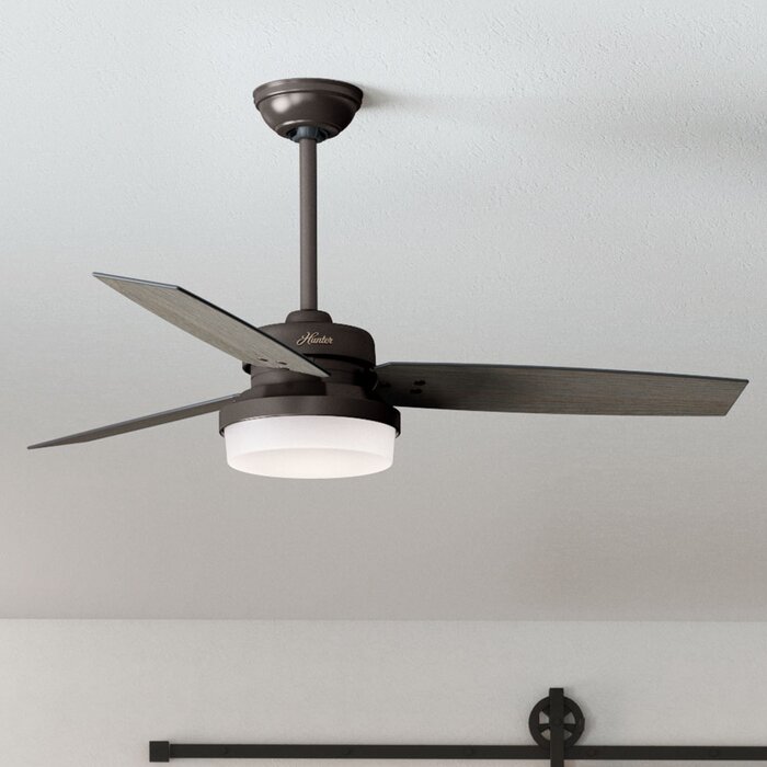 Hunter Fan 52'' 3 - Blade Standard Ceiling Fan with Remote Control and